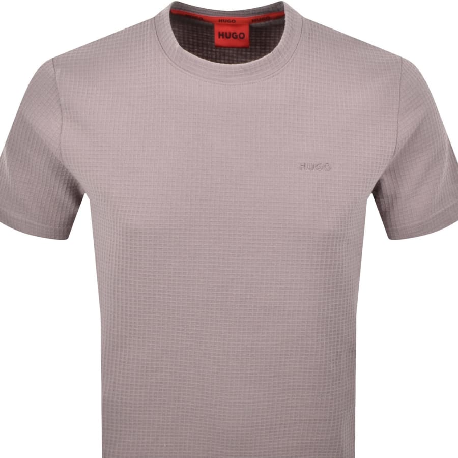 Image number 2 for HUGO Austin Waffle T Shirt Pastel Pink