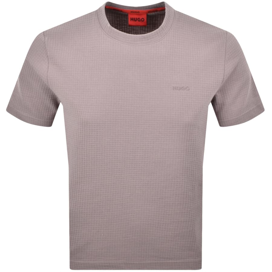 Image number 1 for HUGO Austin Waffle T Shirt Pastel Pink