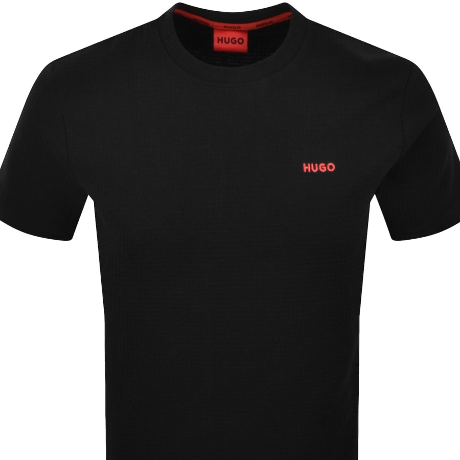 Image number 2 for HUGO Austin Waffle T Shirt Black