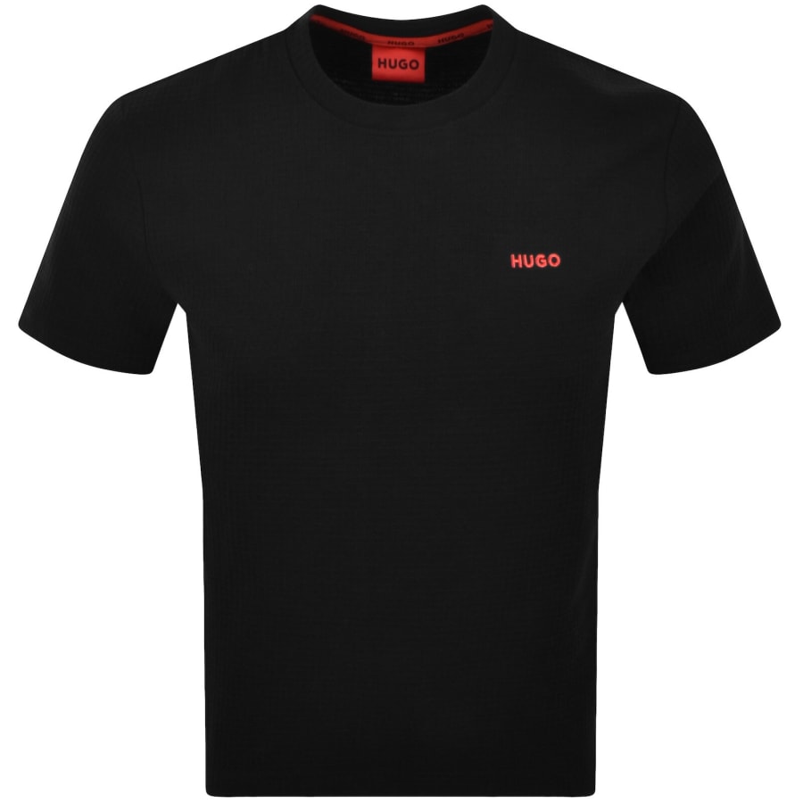 Image number 1 for HUGO Austin Waffle T Shirt Black