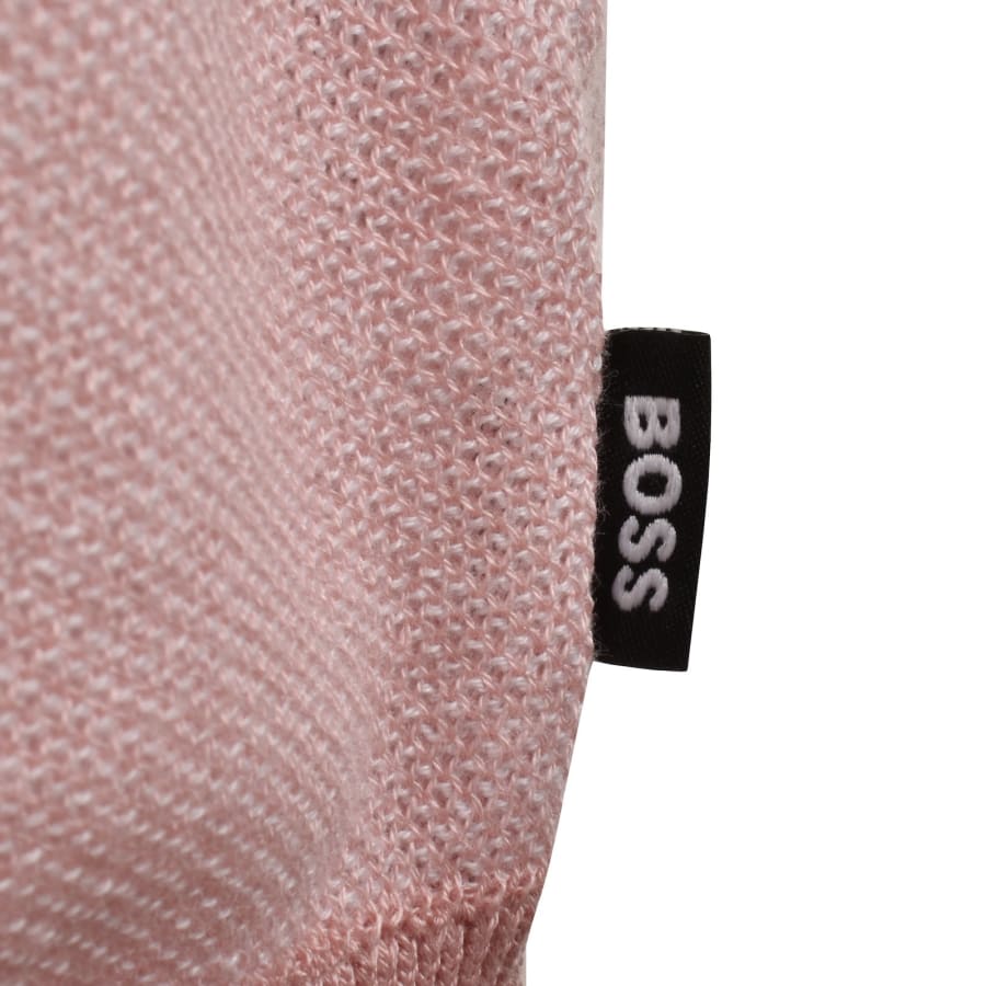 Image number 3 for BOSS Knit Polo Jumper Pink