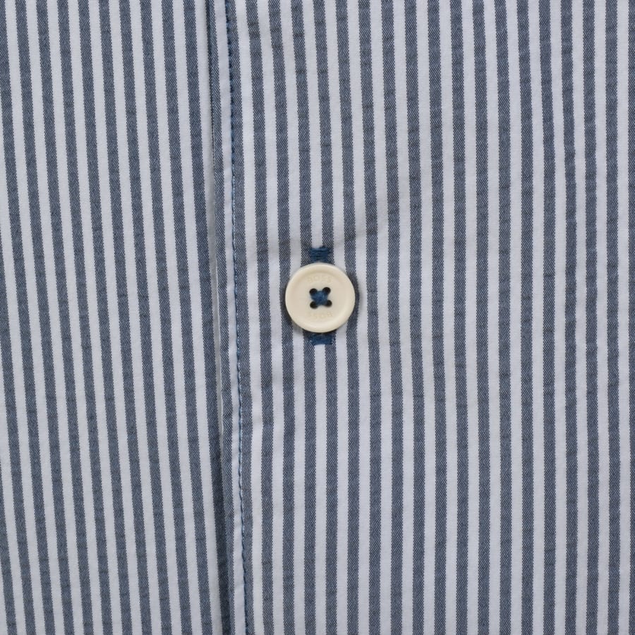 Image number 3 for BOSS Seersucker Beach Shirt Blue