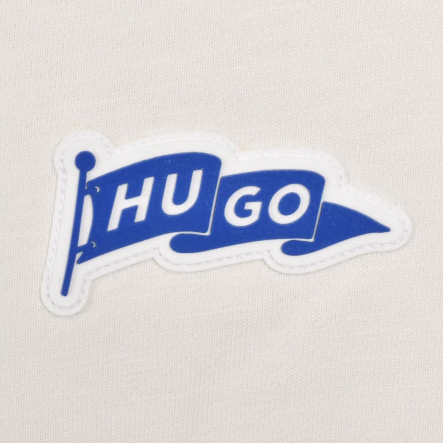 Image number 3 for HUGO Blue Nohahood Hoodie Cream