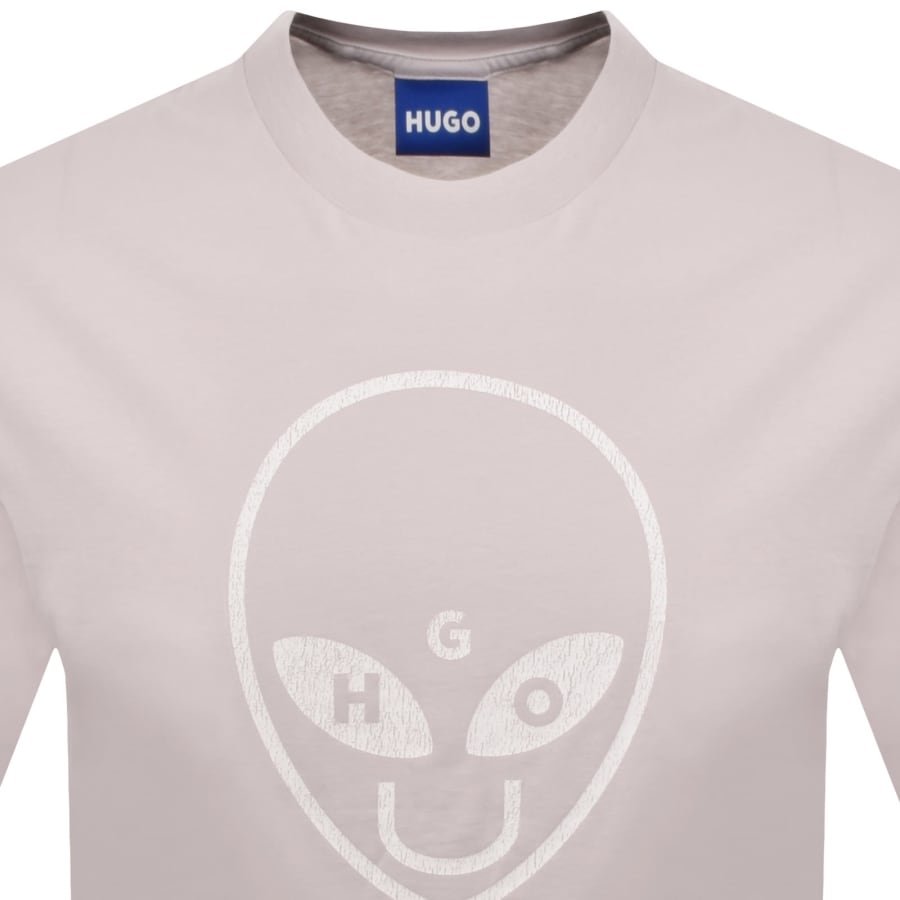 Image number 2 for HUGO Blue Nalien Logo T Shirt Pastel Purple