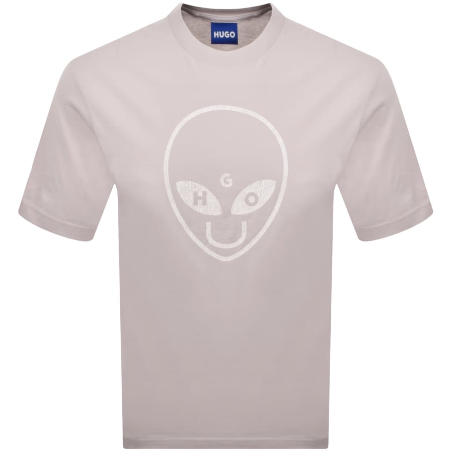 Image number 1 for HUGO Blue Nalien Logo T Shirt Pastel Purple