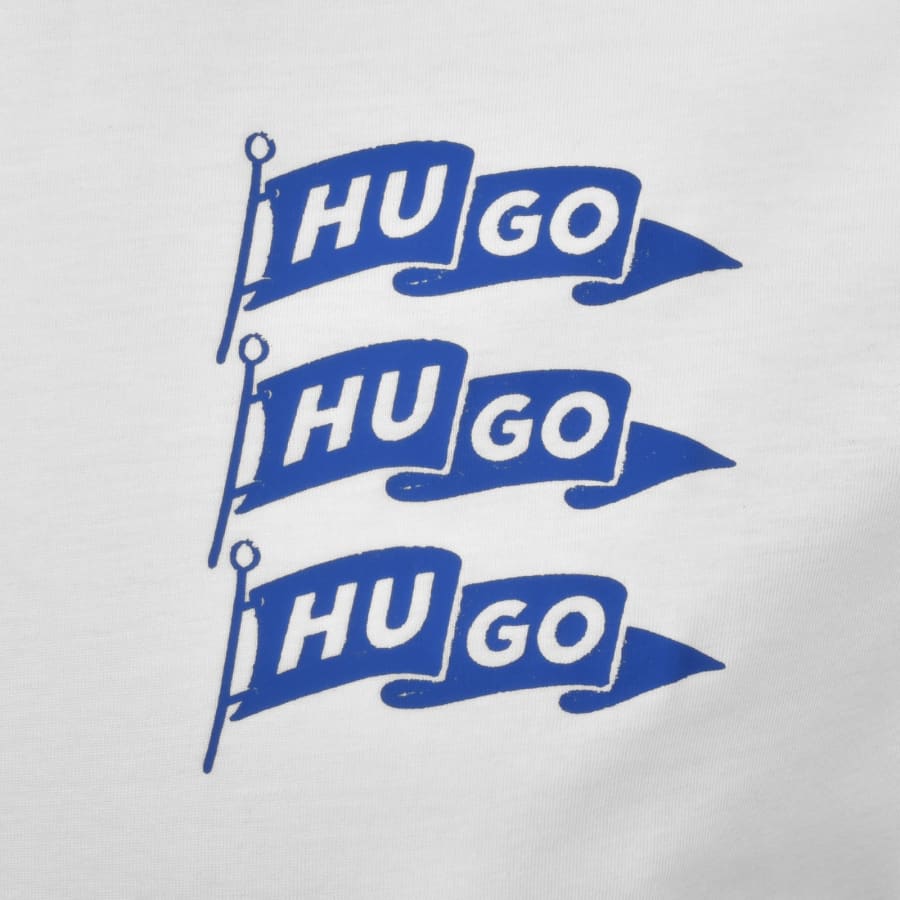 Image number 3 for HUGO Blue Nalien Logo T Shirt White