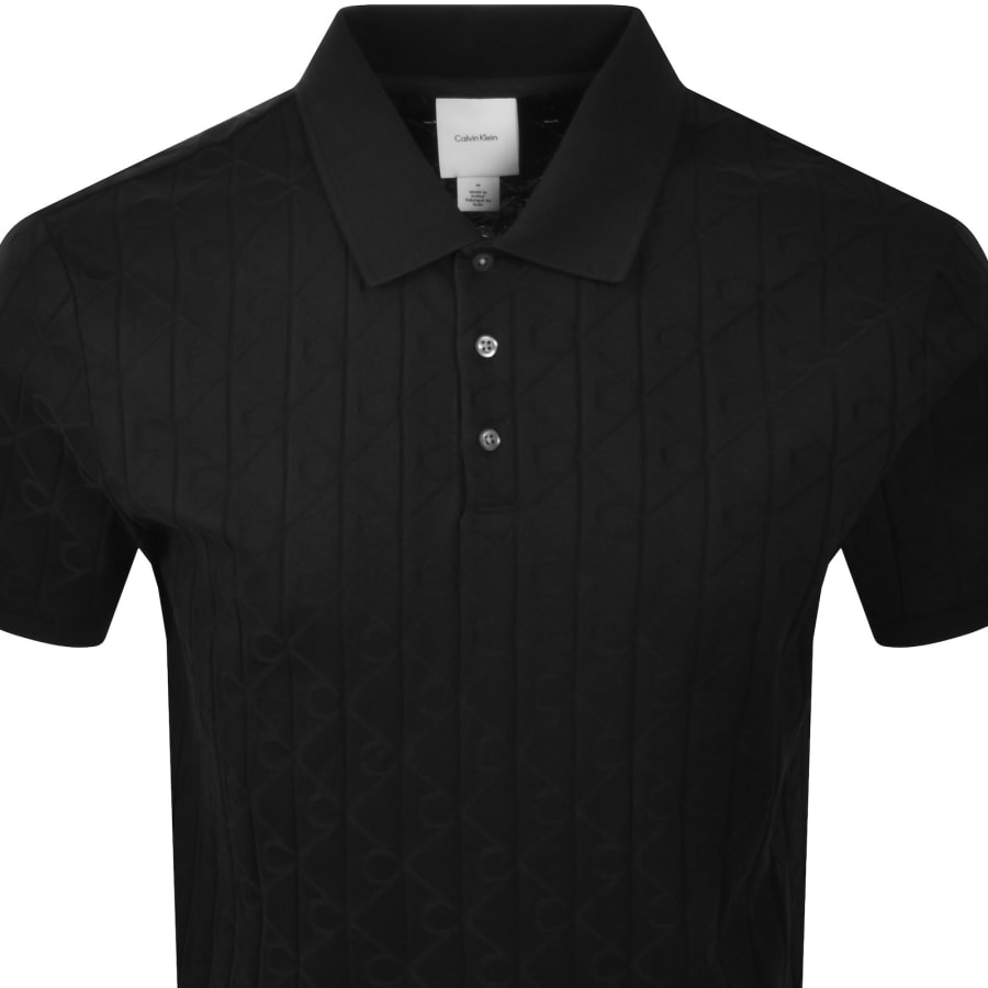 Image number 2 for Calvin Klein Mercerized Emblem Polo T Shirt Black