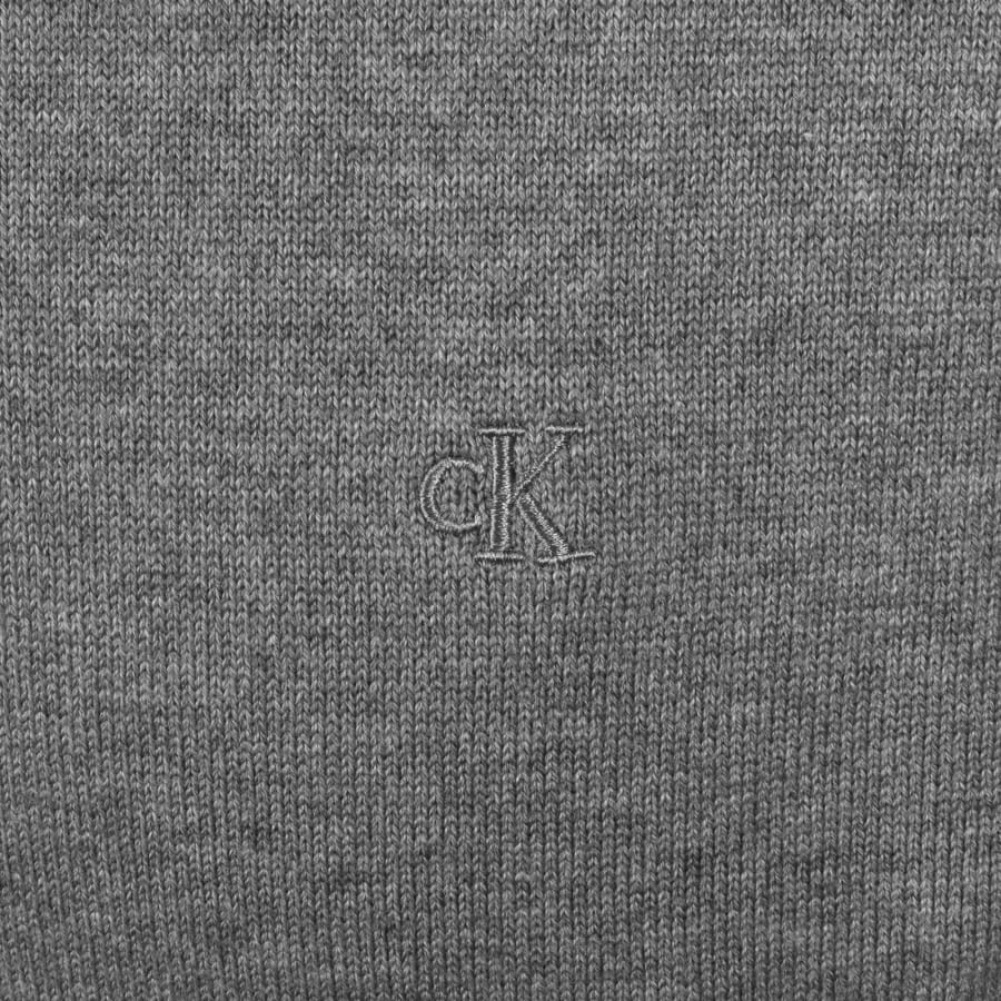 Image number 3 for Calvin Klein Quarter Zip Jumper Grey