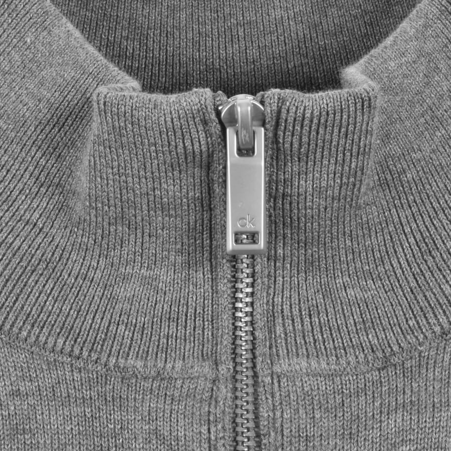 Image number 4 for Calvin Klein Quarter Zip Jumper Grey