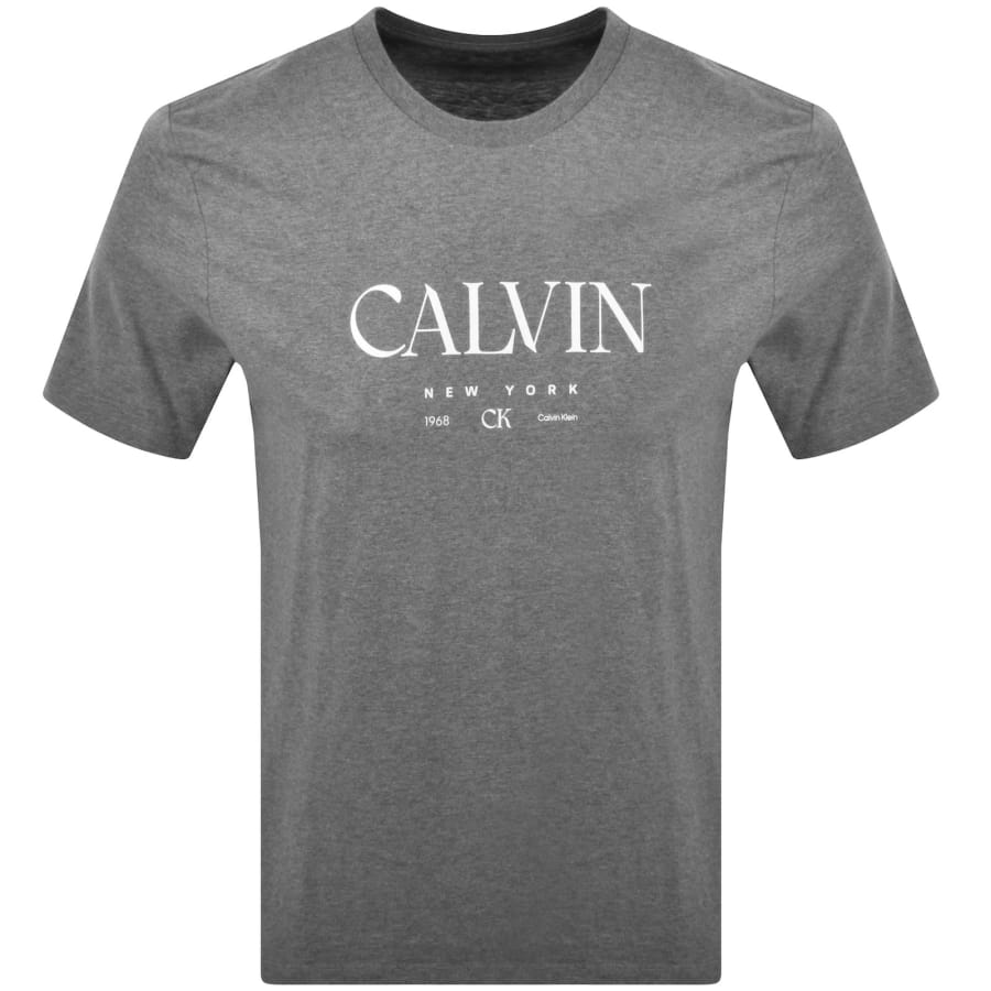 Image number 1 for Calvin Klein Graphic T Shirt Grey