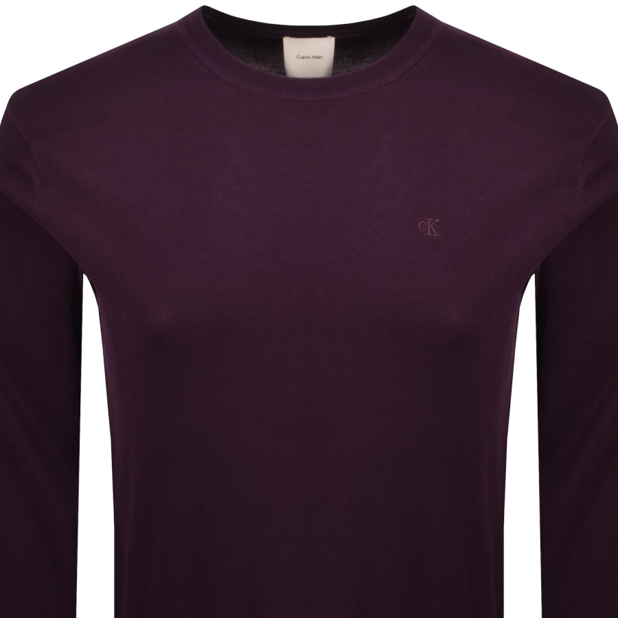 Image number 2 for Calvin Klein Crew Knit Jumper Purple