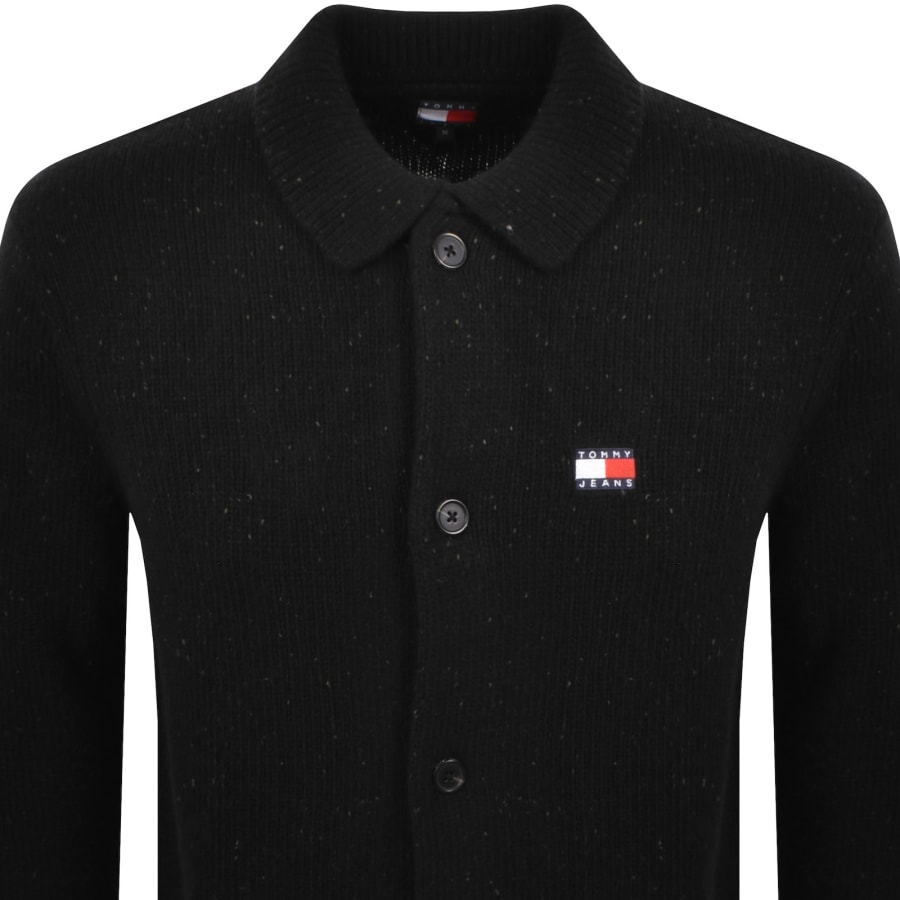 Image number 2 for Tommy Jeans Wool Blend Knit Cardigan Black