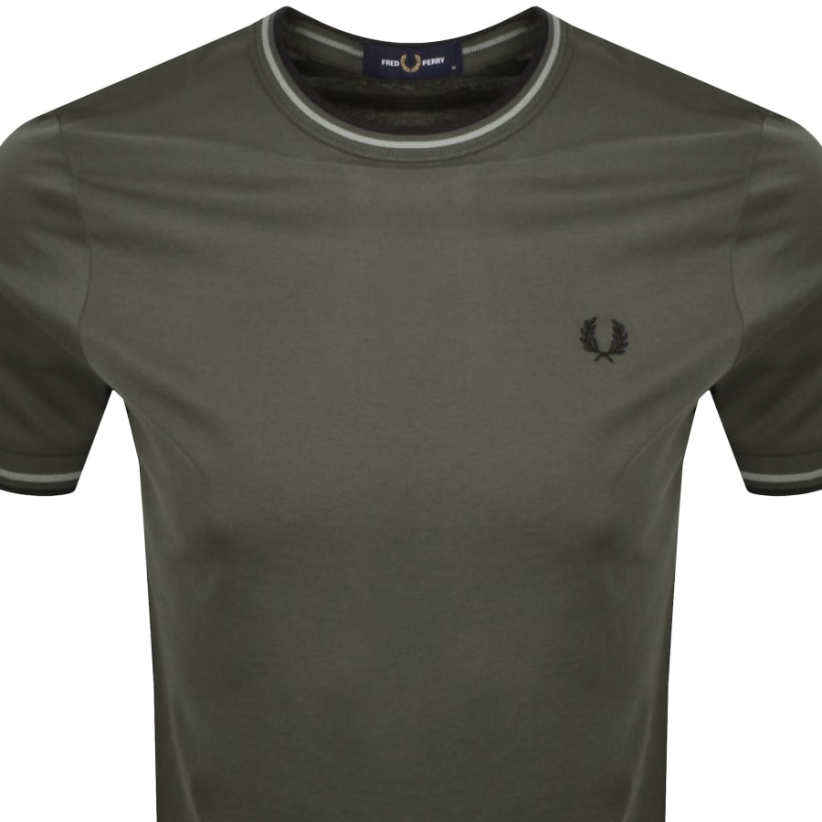 Image number 2 for Fred Perry Twin Tipped T Shirt Field Green
