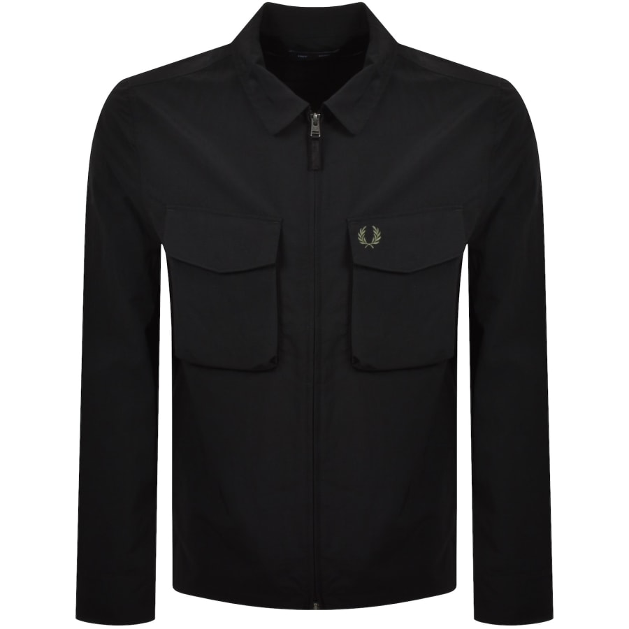 Image number 1 for Fred Perry Ripstop Pocket Overshirt Black