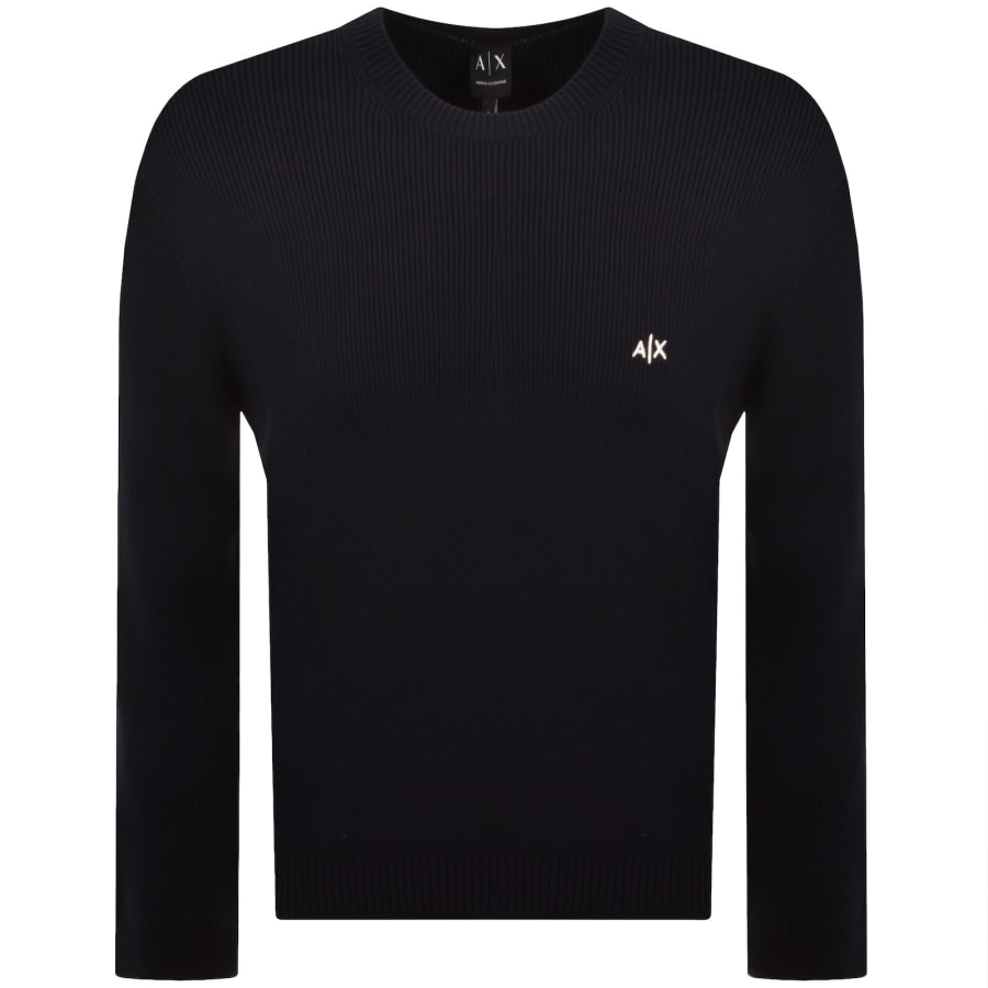 Image number 1 for Armani Exchange Knit Jumper Deep Navy