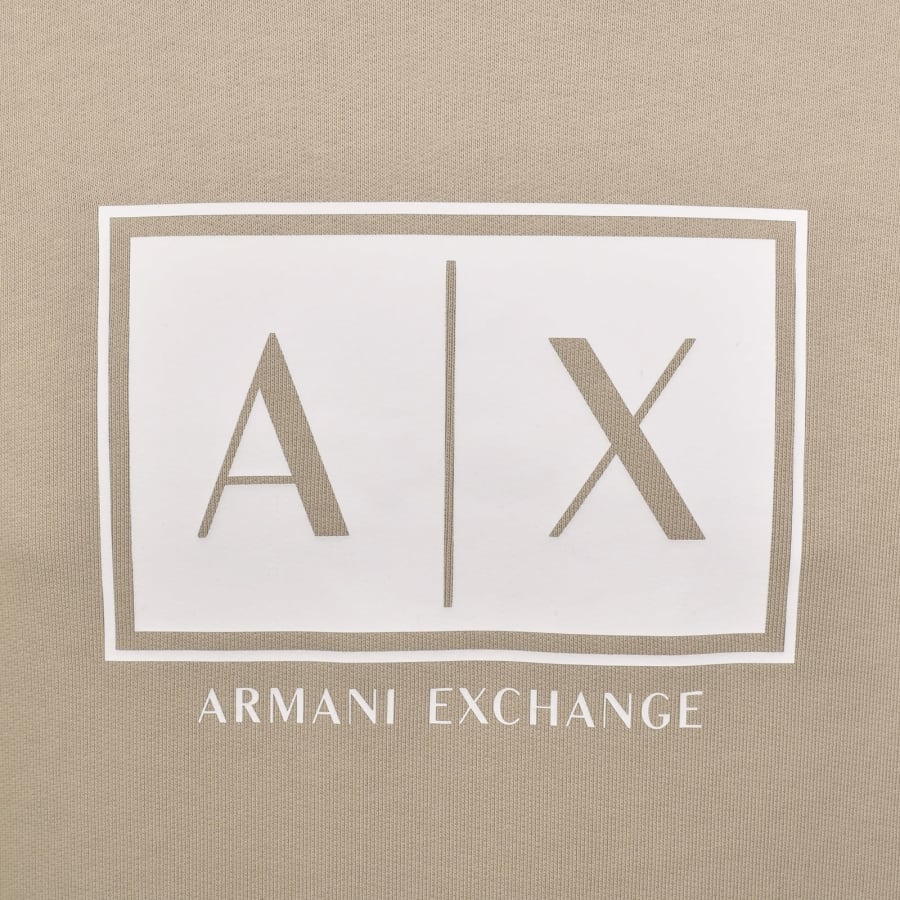 Image number 3 for Armani Exchange Logo Sweatshirt Beige