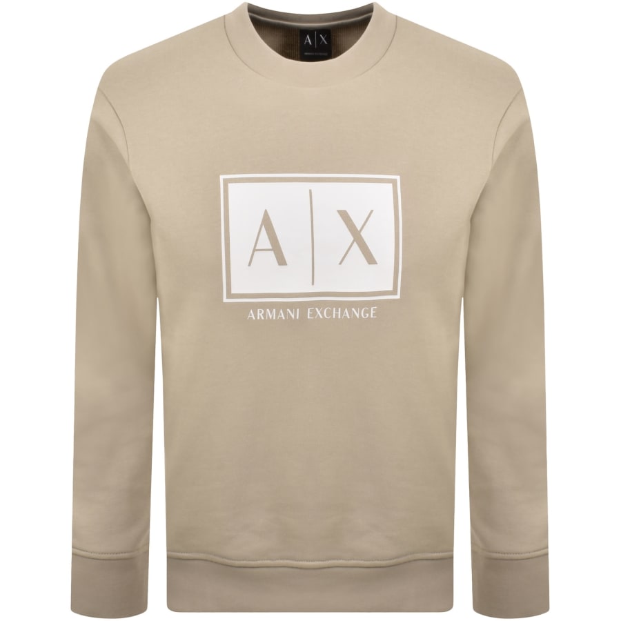 Image number 1 for Armani Exchange Logo Sweatshirt Beige