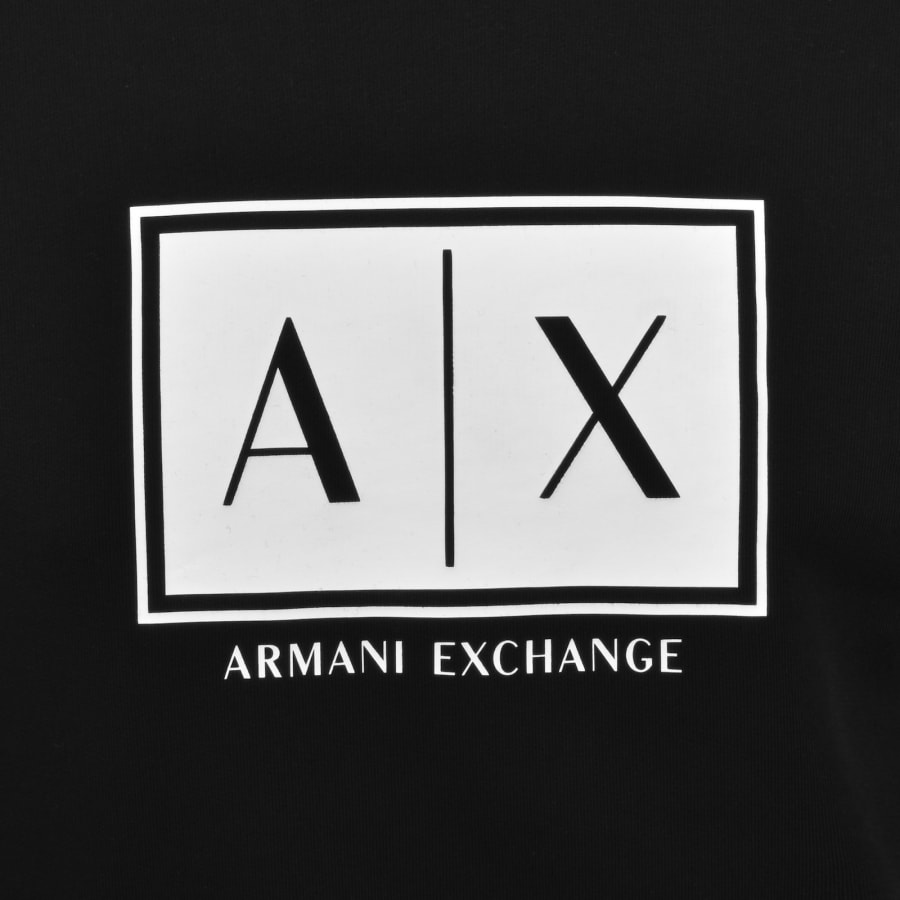 Image number 3 for Armani Exchange Logo Hoodie Black