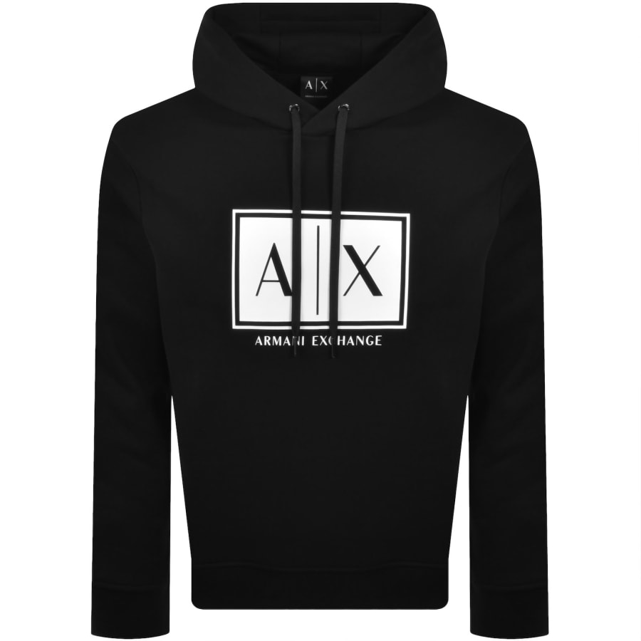 Image number 1 for Armani Exchange Logo Hoodie Black