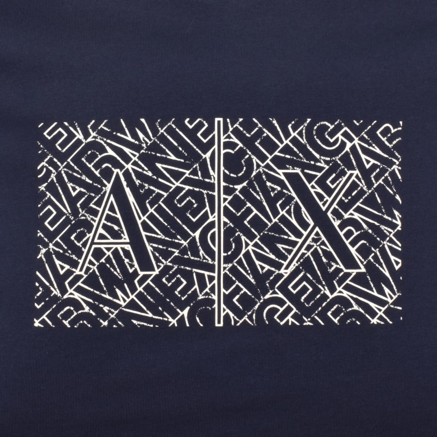 Image number 3 for Armani Exchange Slim Fit Crew Neck T Shirt Blue