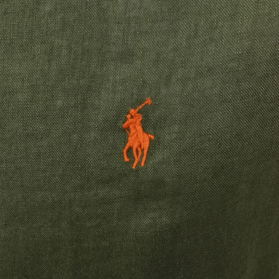 Image number 3 for Ralph Lauren Linen Short Sleeve Shirt Green