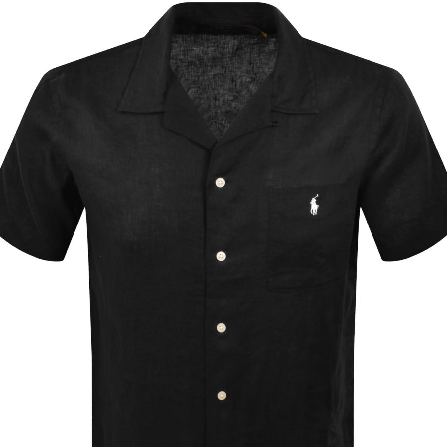 Image number 2 for Ralph Lauren Linen Short Sleeve Shirt Black