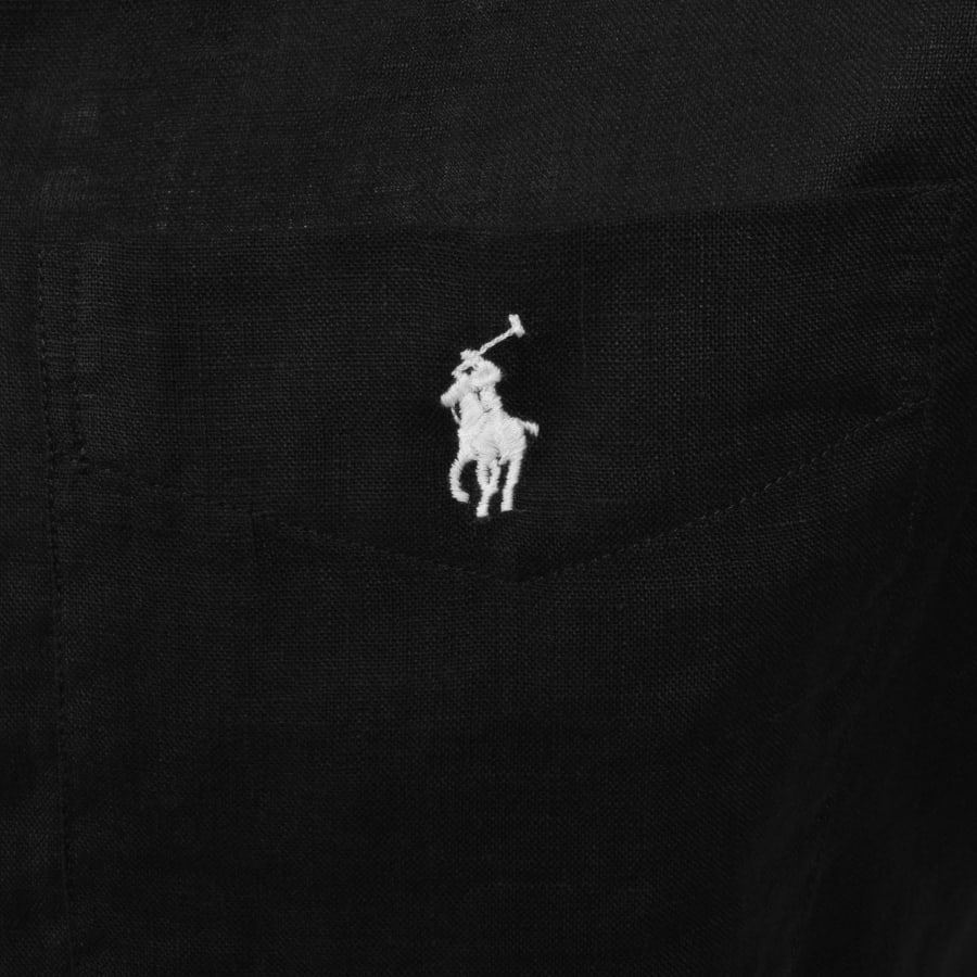 Image number 3 for Ralph Lauren Linen Short Sleeve Shirt Black