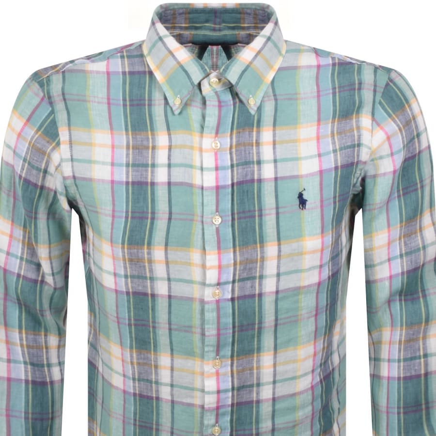 Image number 2 for Ralph Lauren Linen Long Sleeve Shirt Green