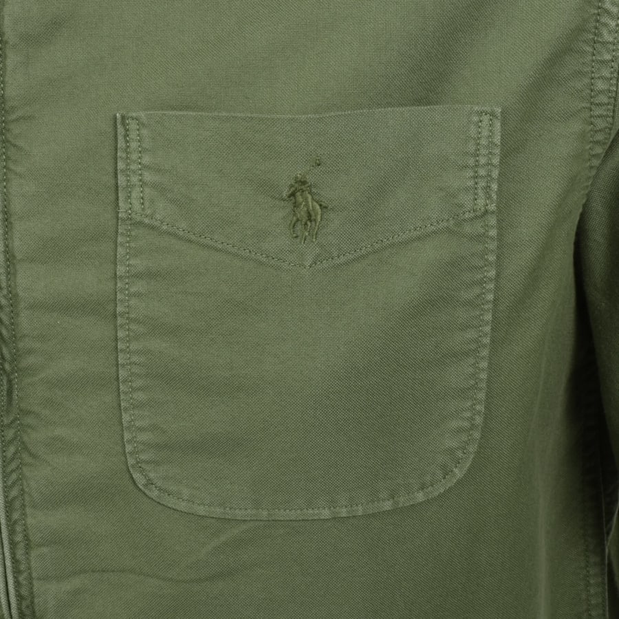 Image number 3 for Ralph Lauren Logo Overshirt Green