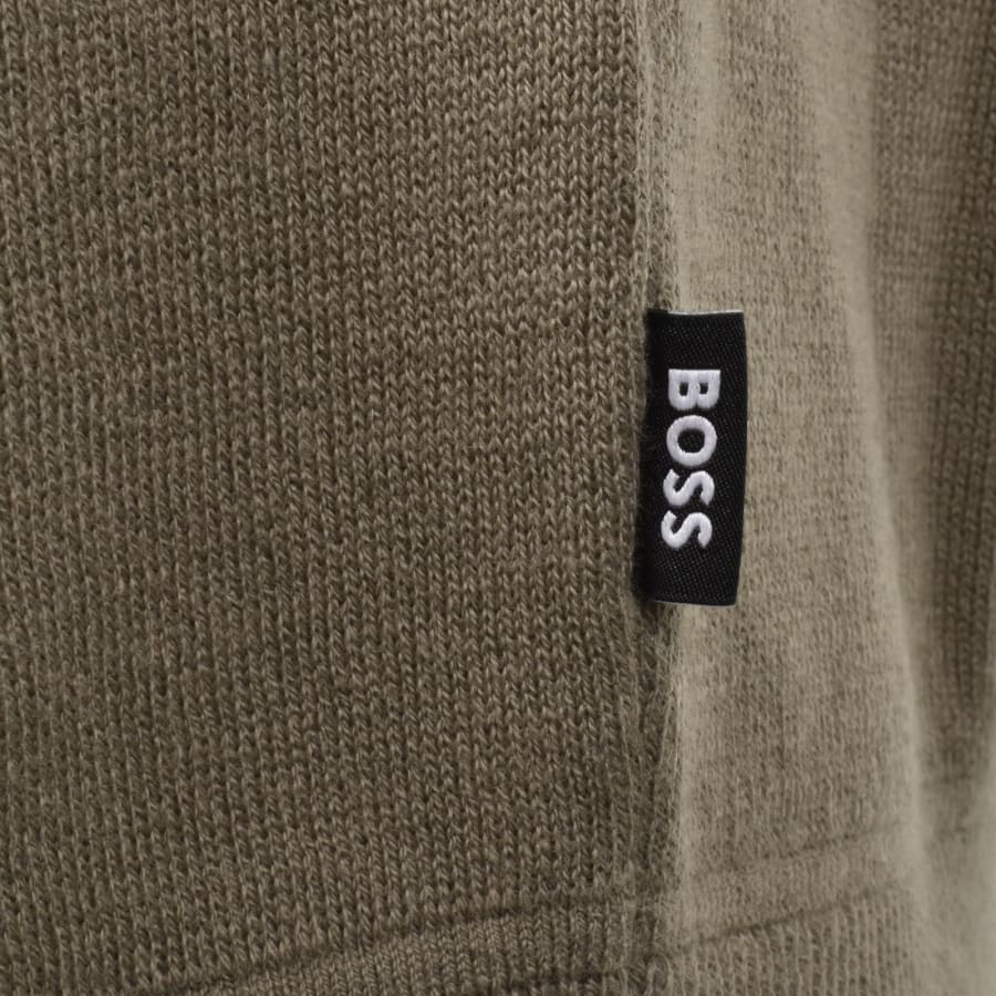 Image number 3 for BOSS Idino Full Zip Knit Jumper Brown