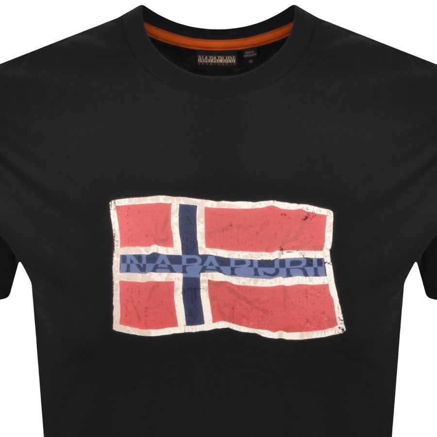 Image number 2 for Napapijri Flag Logo Short Sleeve T Shirt Black