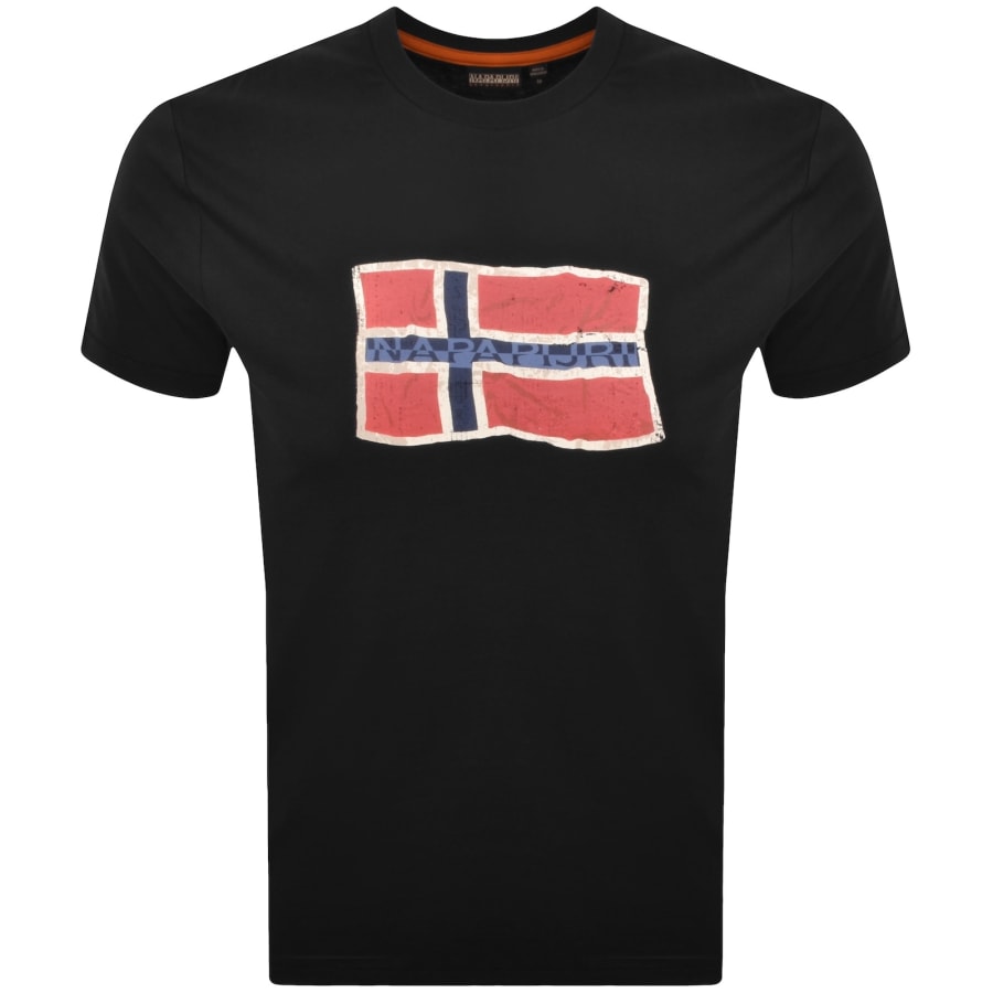 Image number 1 for Napapijri Flag Logo Short Sleeve T Shirt Black