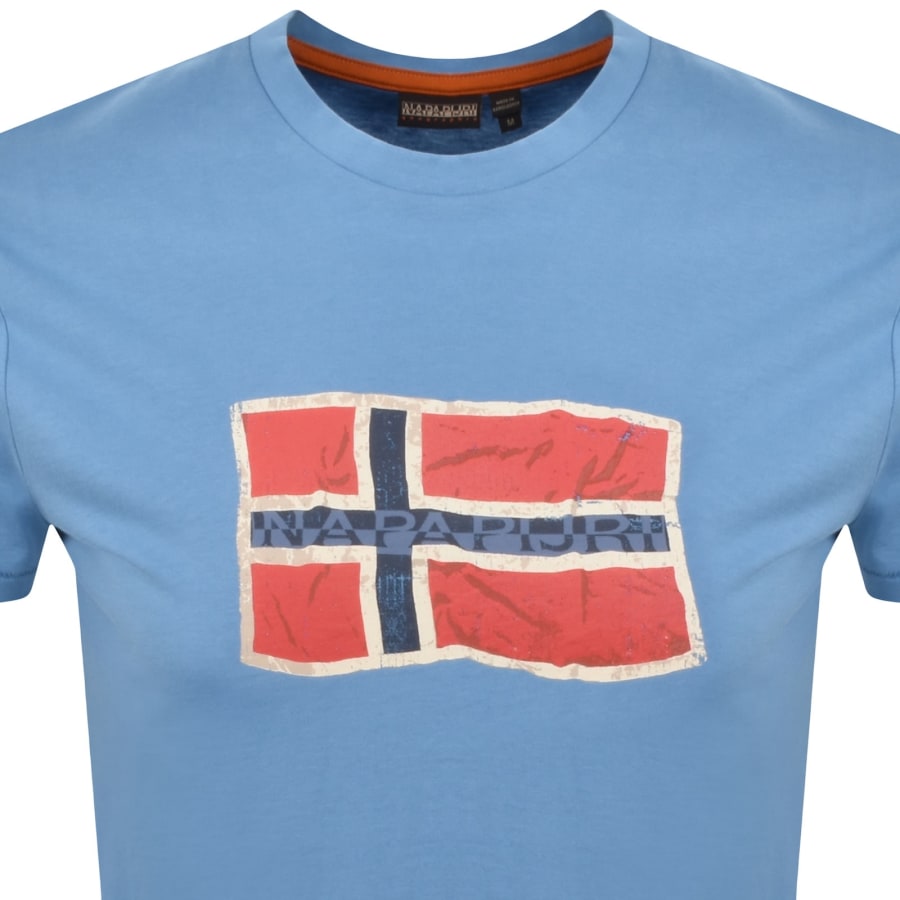 Image number 2 for Napapijri Flag Logo Short Sleeve T Shirt Blue