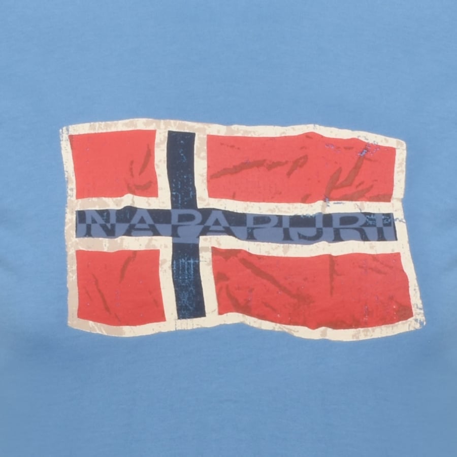 Image number 3 for Napapijri Flag Logo Short Sleeve T Shirt Blue