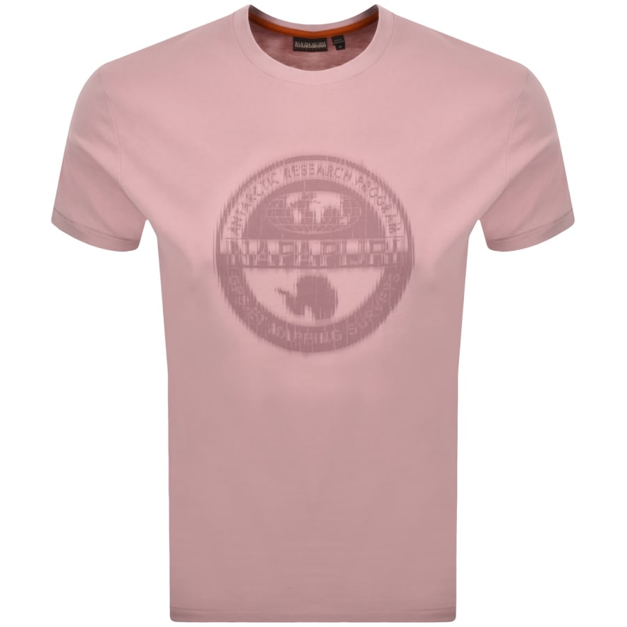 Image number 1 for Napapijri Logo Short Sleeve T Shirt Pink