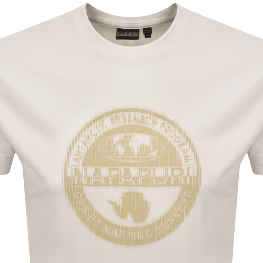 Image number 2 for Napapijri Logo Short Sleeve T Shirt Cream