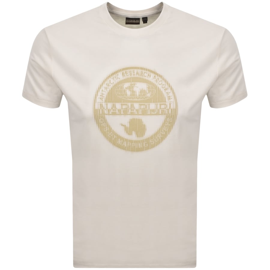 Image number 1 for Napapijri Logo Short Sleeve T Shirt Cream