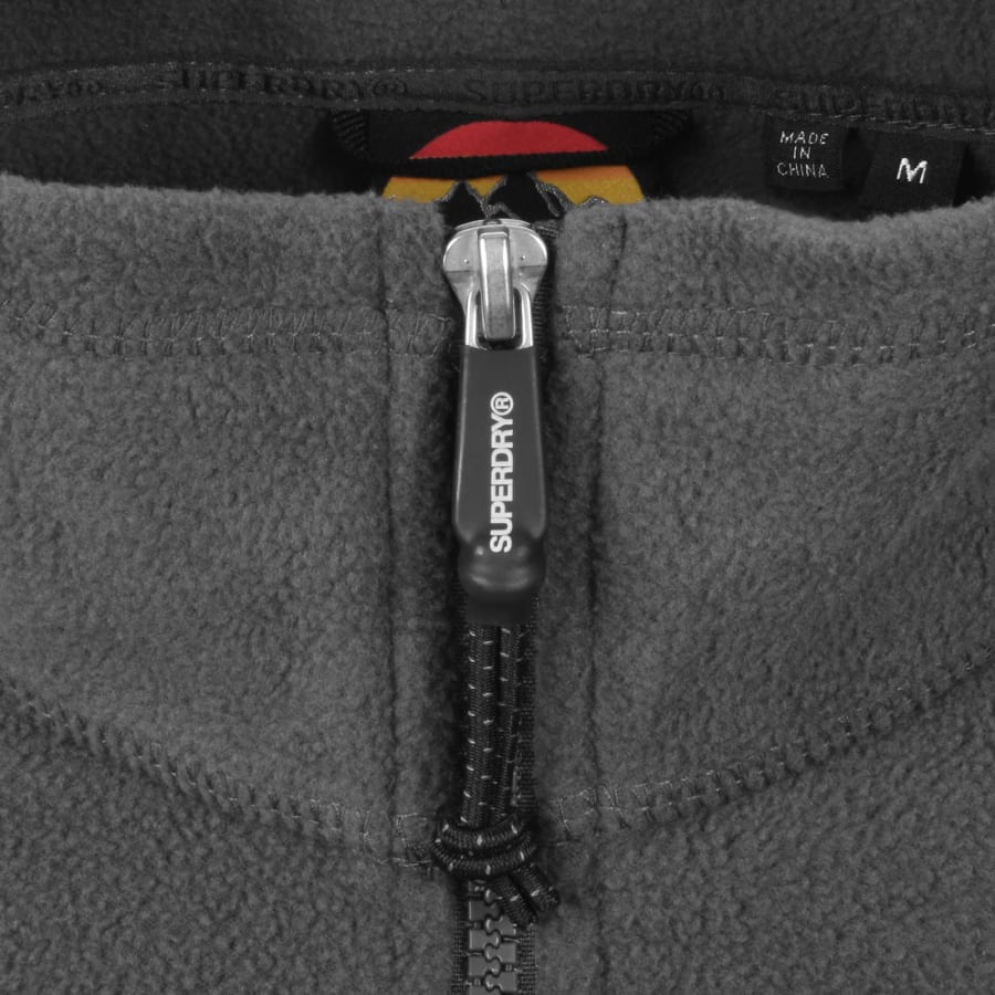 Image number 4 for Superdry Polar Half Zip Fleece Lauren Grey
