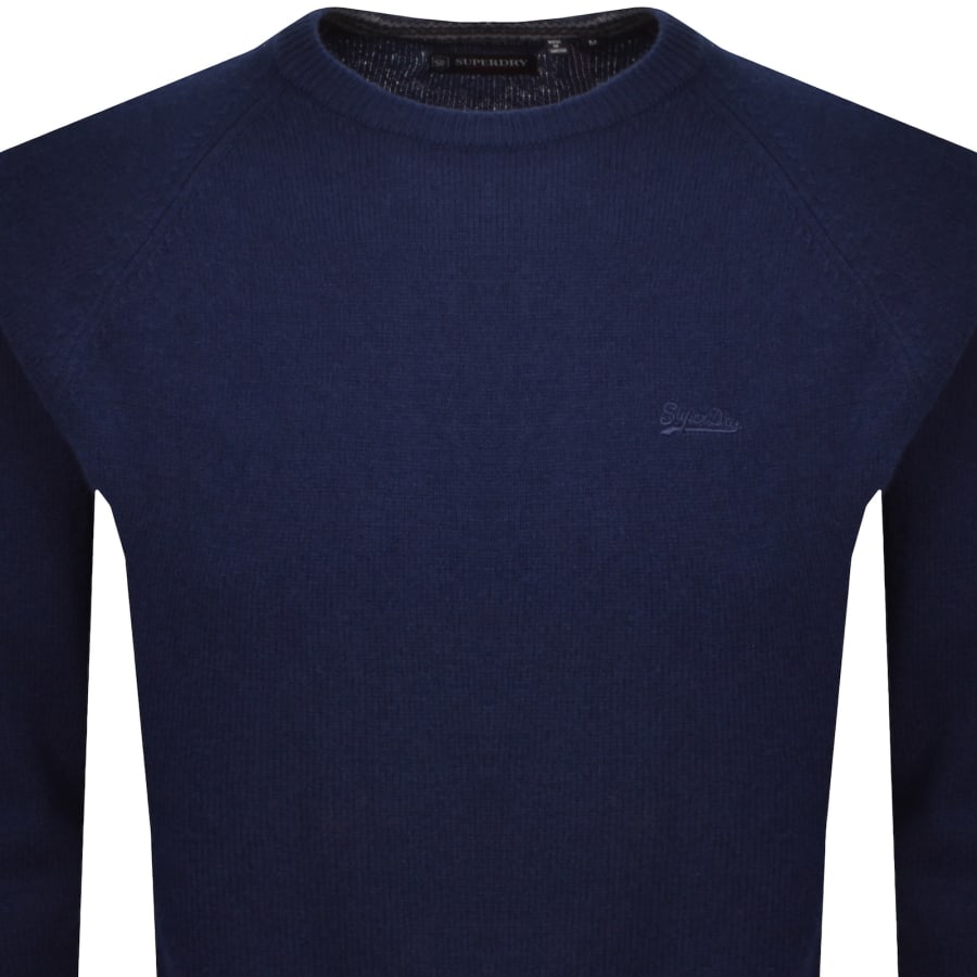 Image number 2 for Superdry Wool Blend Knit Jumper Blue