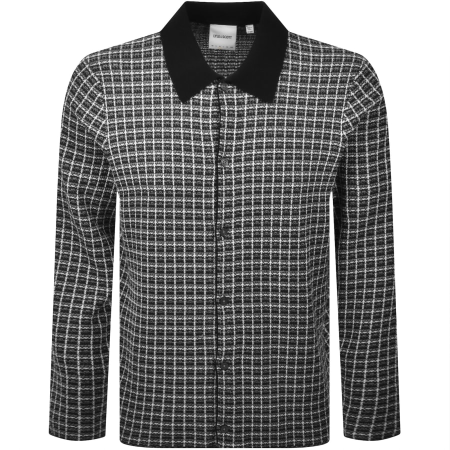 Image number 1 for Lyle And Scott Jacquard Cardigan Black