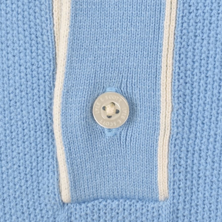 Image number 4 for Lyle And Scott Tipped Knitted Polo T Shirt Blue