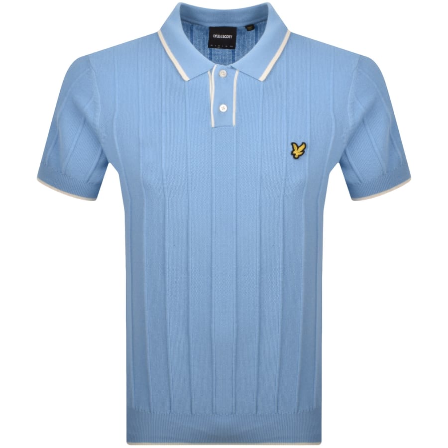 Image number 1 for Lyle And Scott Tipped Knitted Polo T Shirt Blue