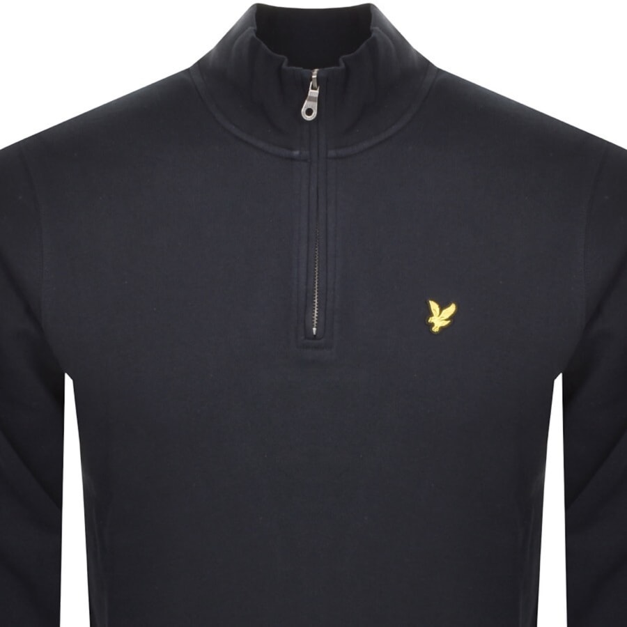 Image number 2 for Lyle And Scott Quarter Zip Sweatshirt Navy