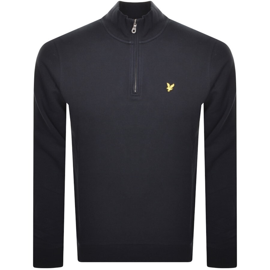 Image number 1 for Lyle And Scott Quarter Zip Sweatshirt Navy