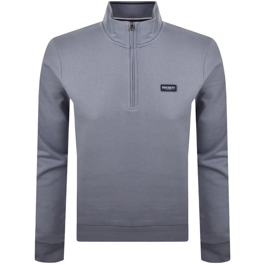 Image number 1 for Hackett Half Zip Sweatshirt Blue