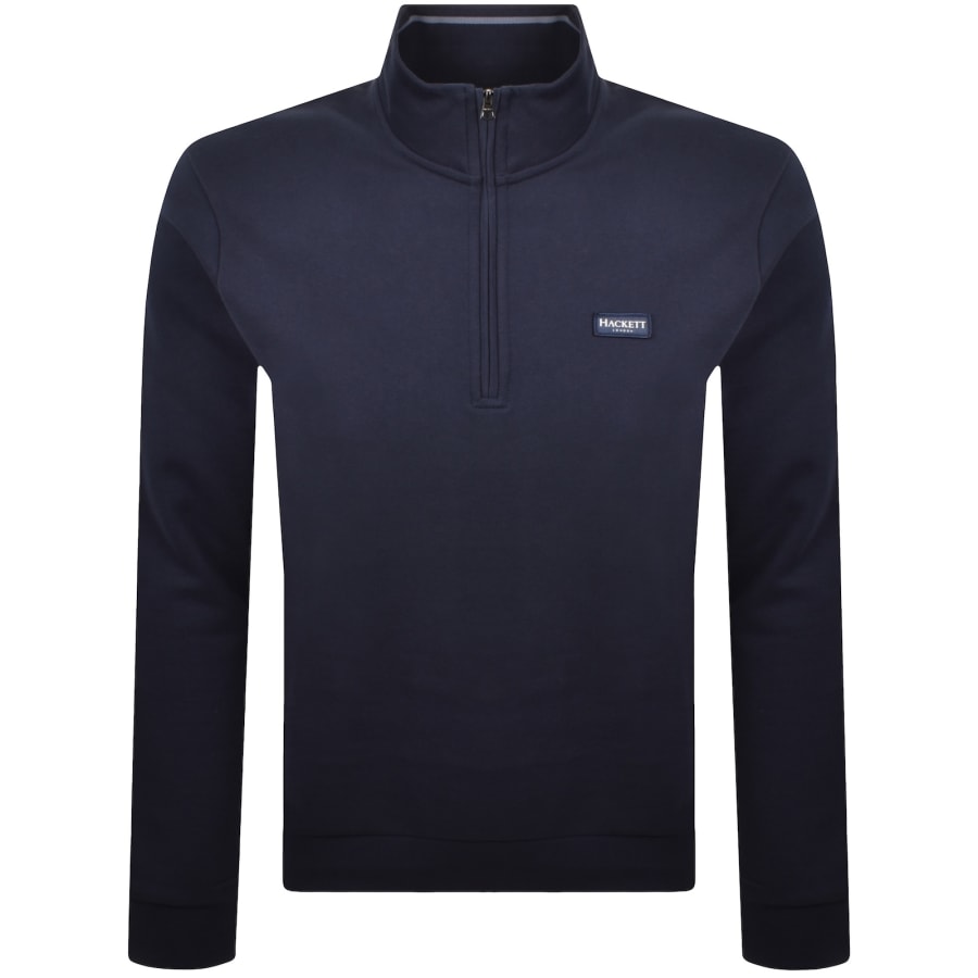 Image number 1 for Hackett Half Zip Sweatshirt Navy
