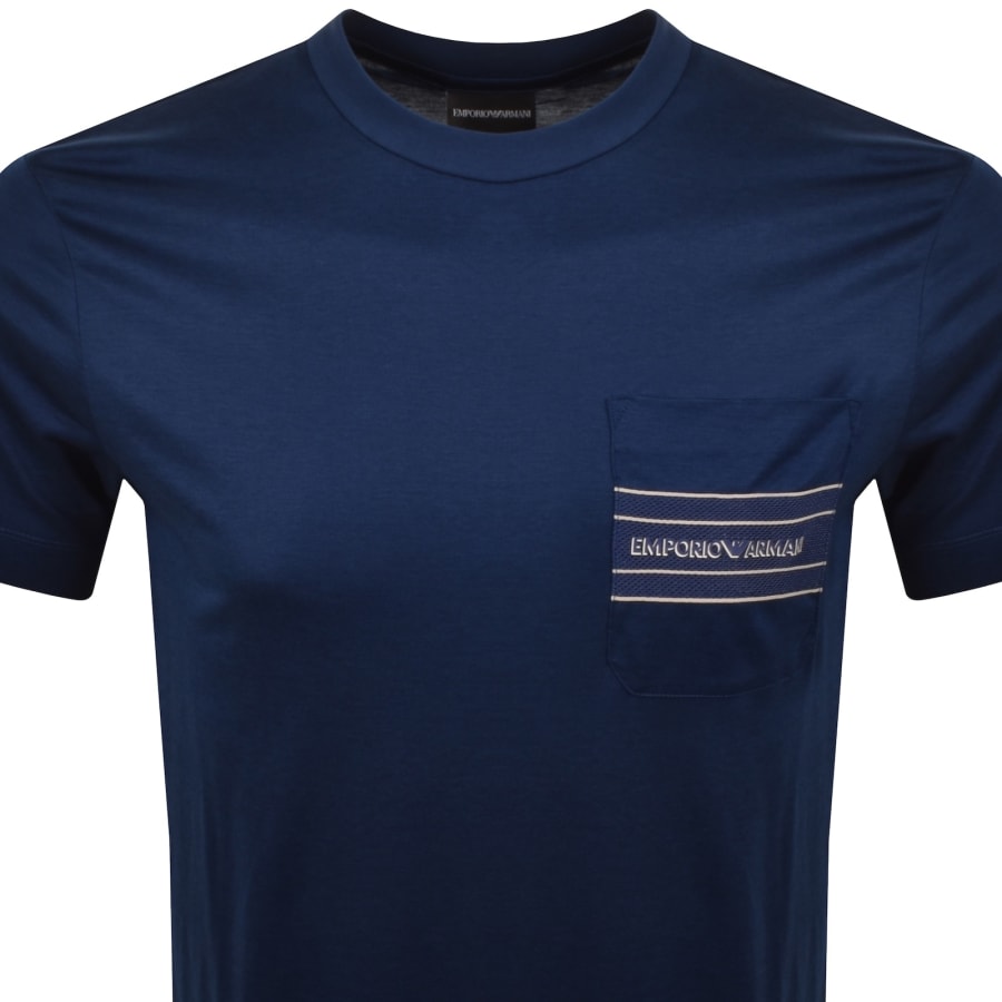 Image number 2 for Emporio Armani 3D Effect Logo T Shirt Blue