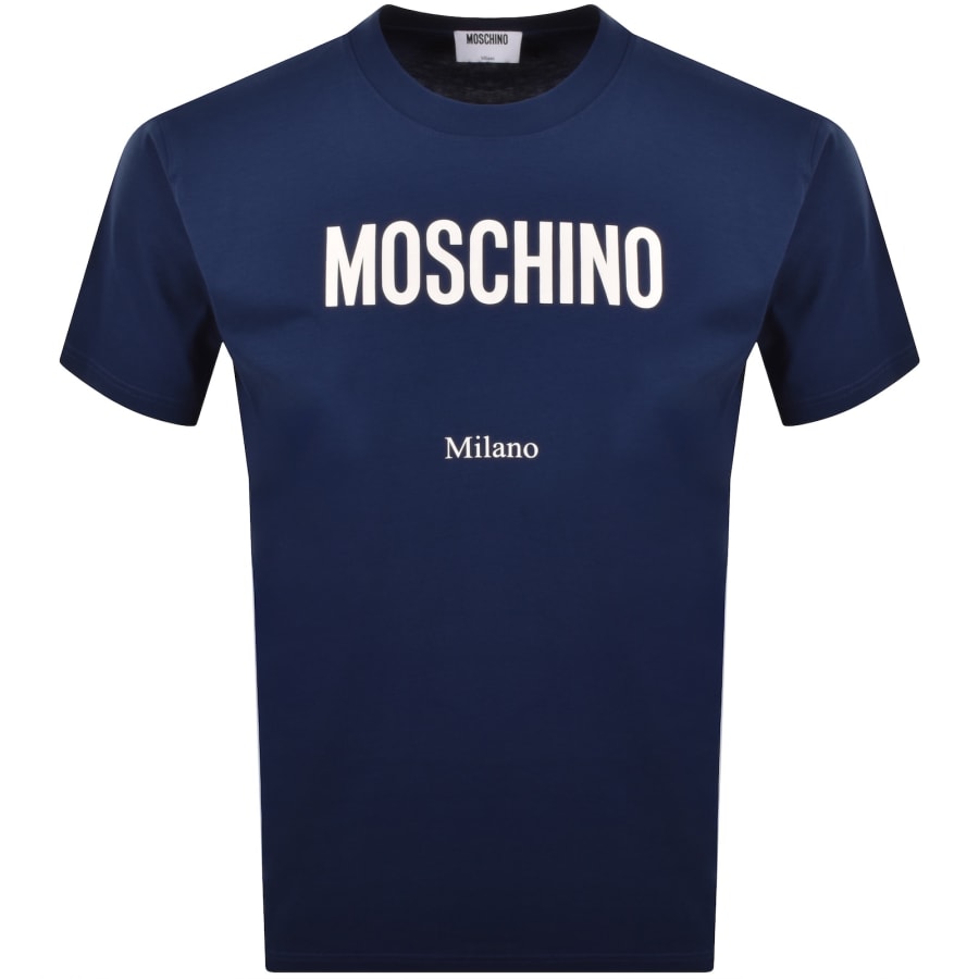 Image number 1 for Moschino Milano Logo T Shirt Blue