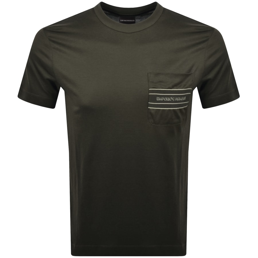 Image number 1 for Emporio Armani 3D Effect Logo T Shirt Green