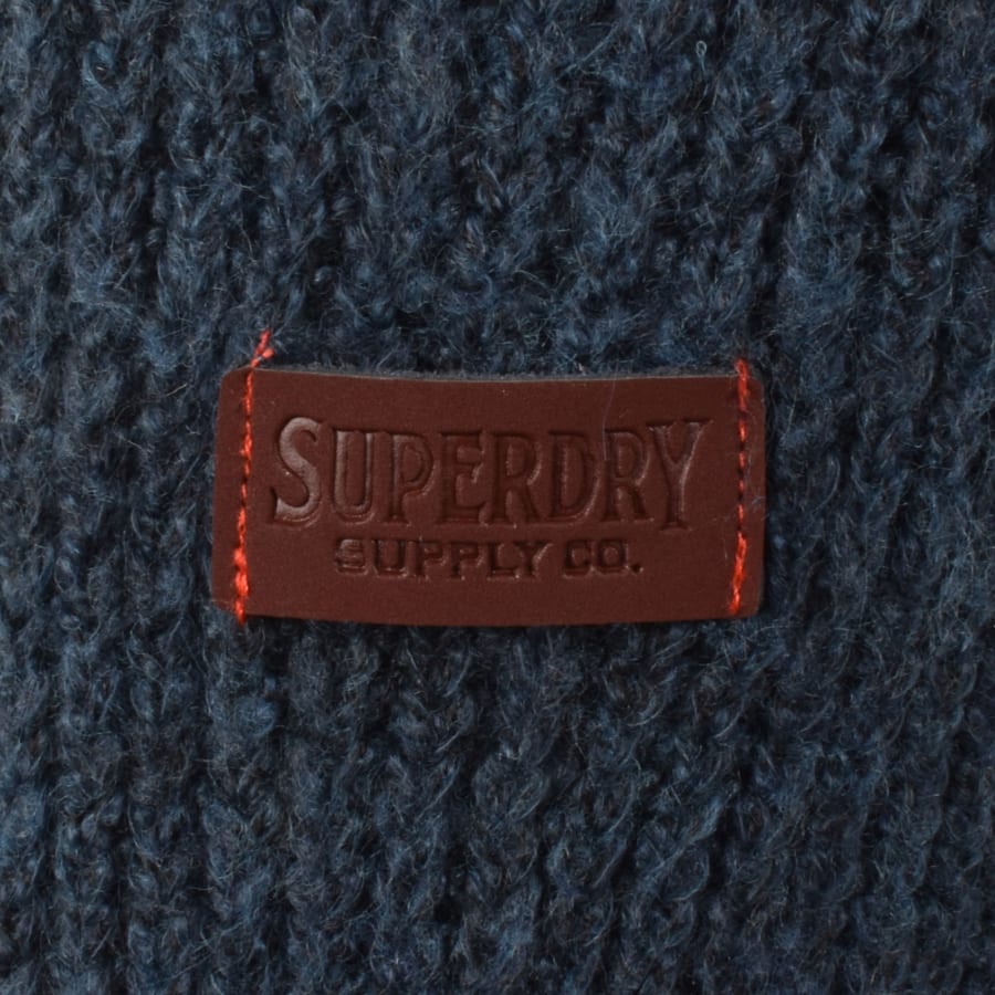 Image number 4 for Superdry Chunky Knit Jumper Ink Blue